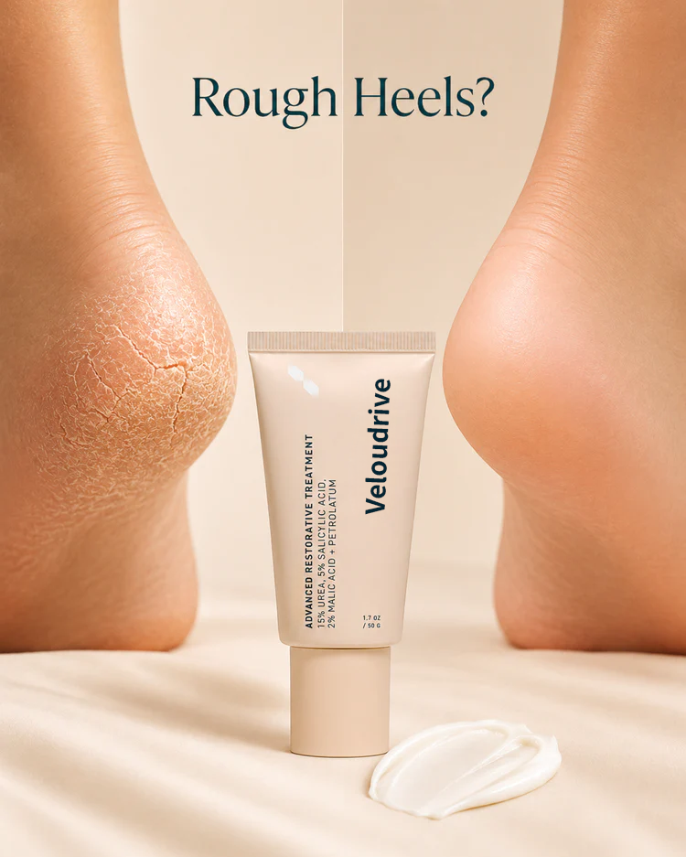 Veloudrive™ Foot Rescue Ointment Dry, Rough, Cracked Feet? Give Them the Overnight Rescue They Need.